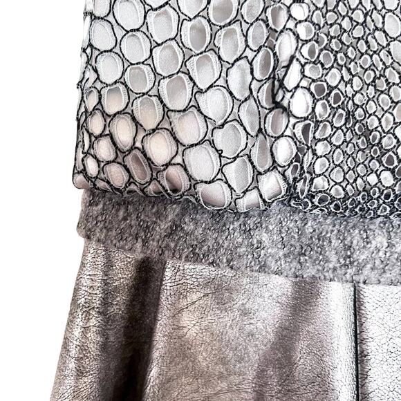 ValMax girls silver metallic mesh overlay party dress size 7 - Picture 8 of 9